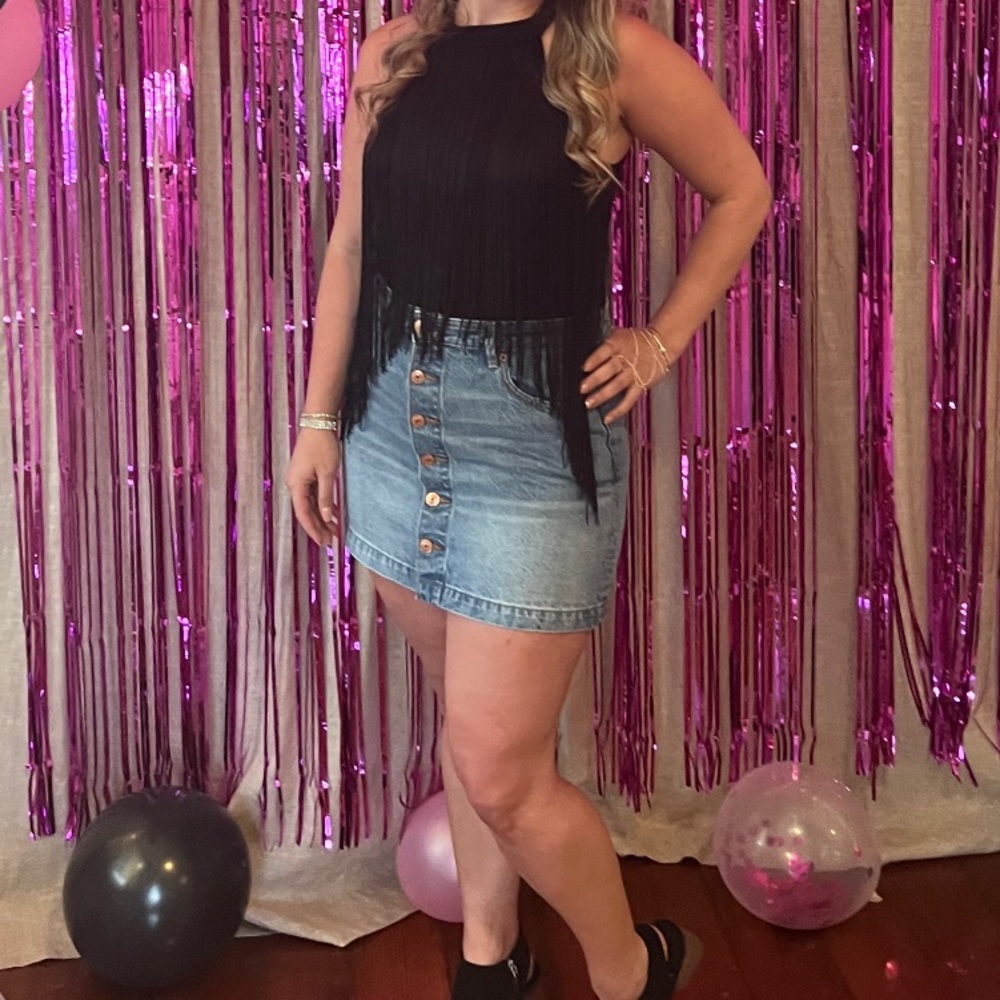 American Eagle Jean Button Down Skirt